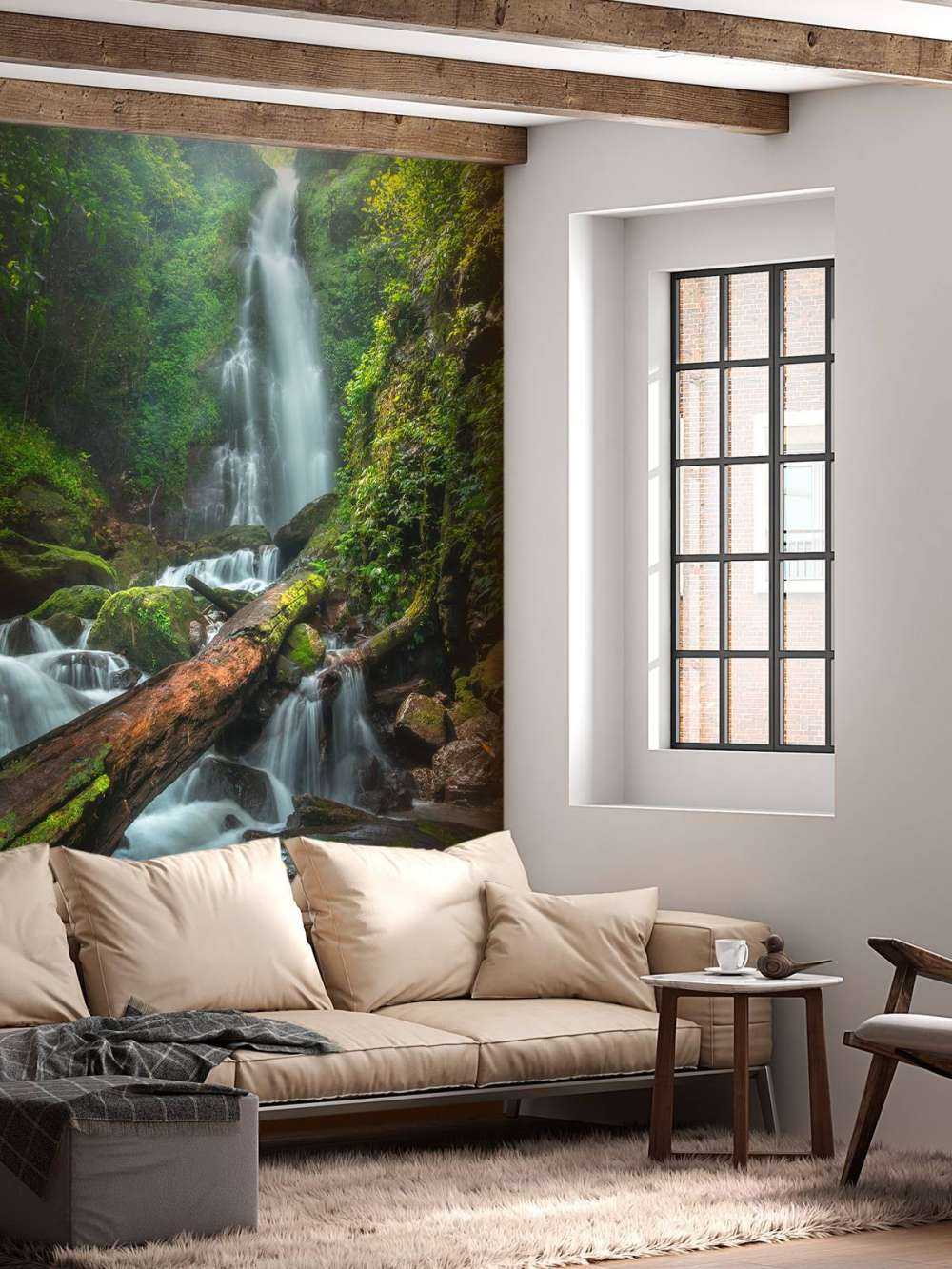 Gros plan sur une chute d'eau