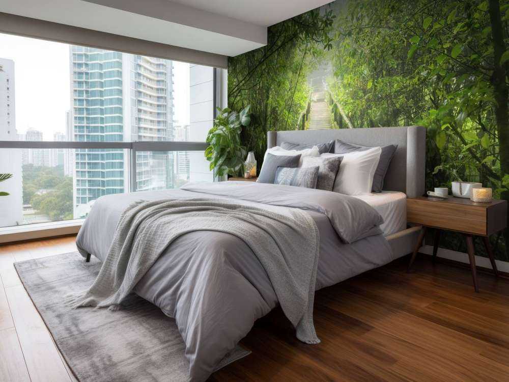 Jungle verte et brumeuse