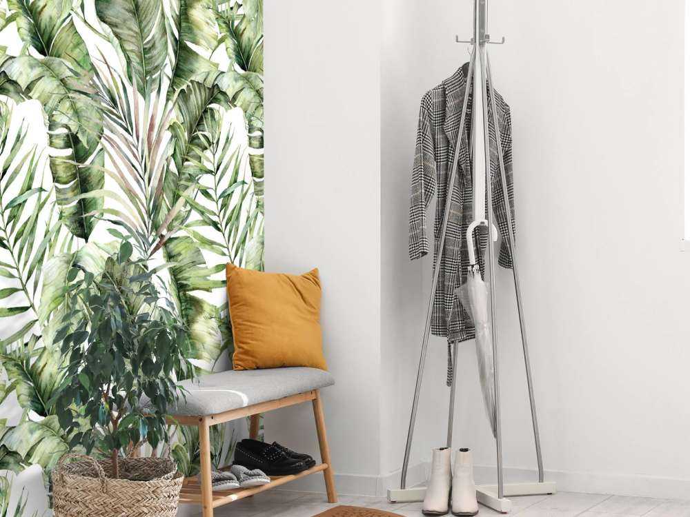 Motif de la feuille de palmier verte