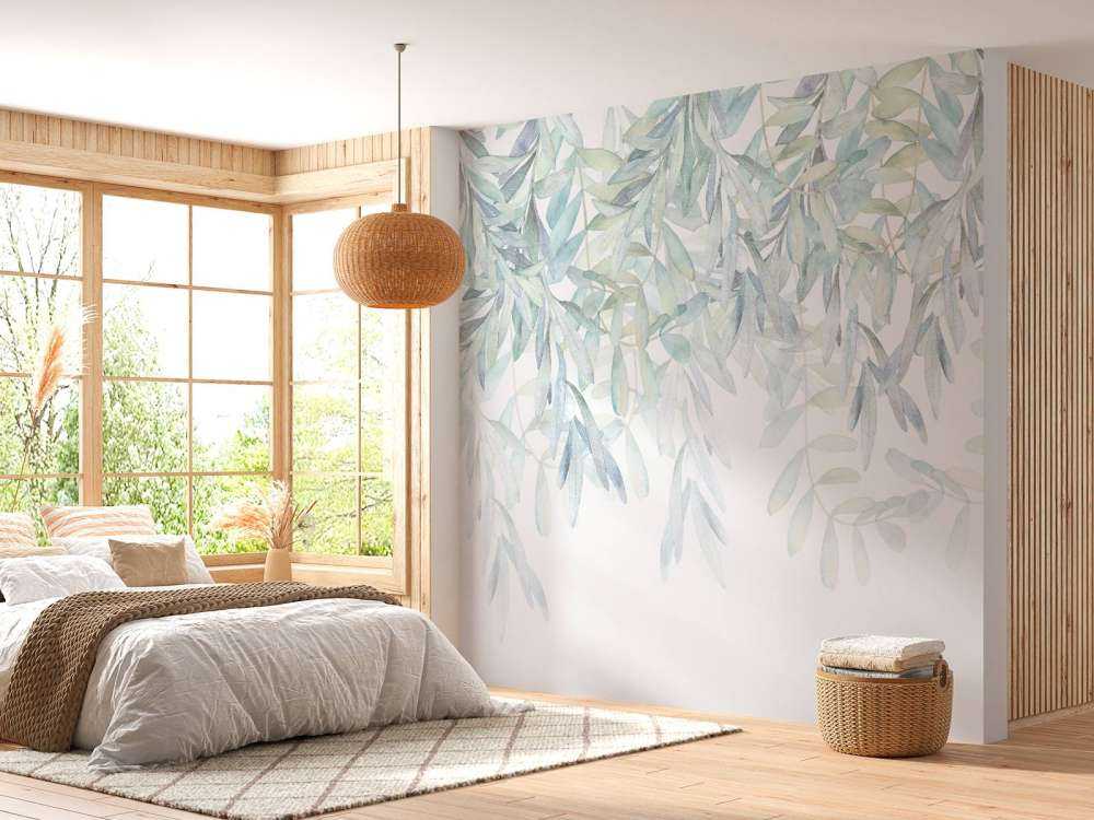 Feuilles à l'aquarelle aux couleurs pastels