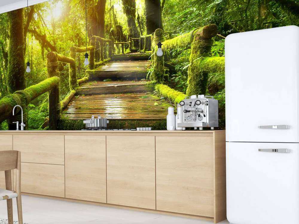 Grand escalier dans la jungle