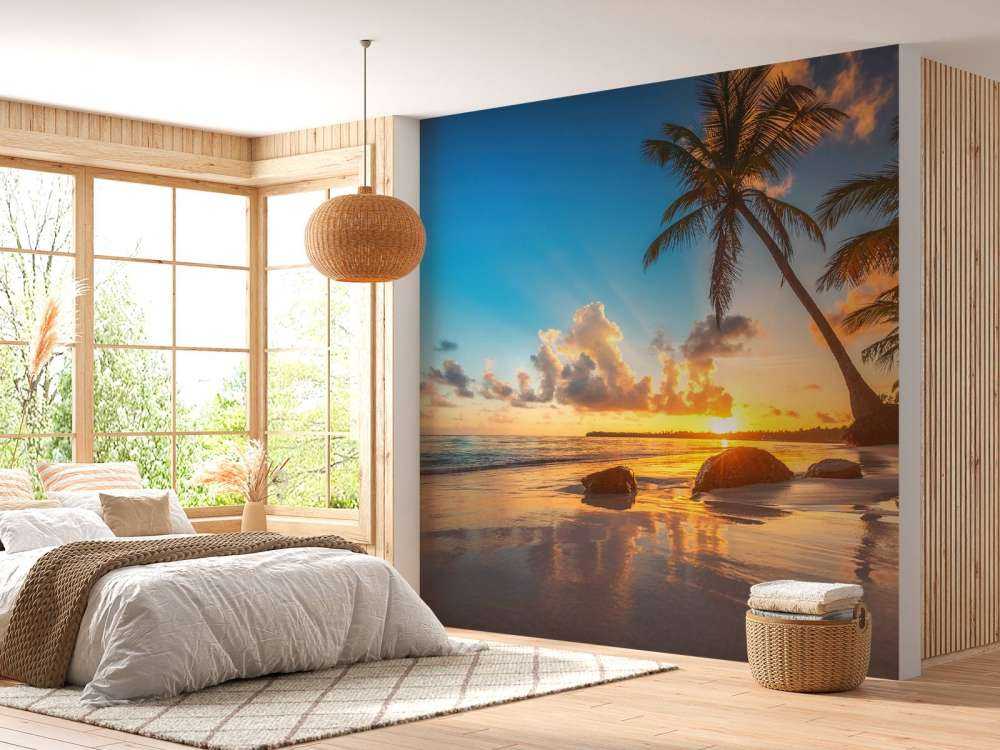 Palmiers au coucher du soleil