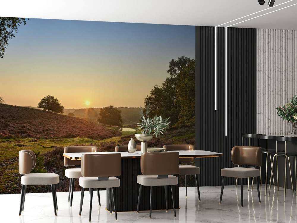 Flaque d'eau sur la lande