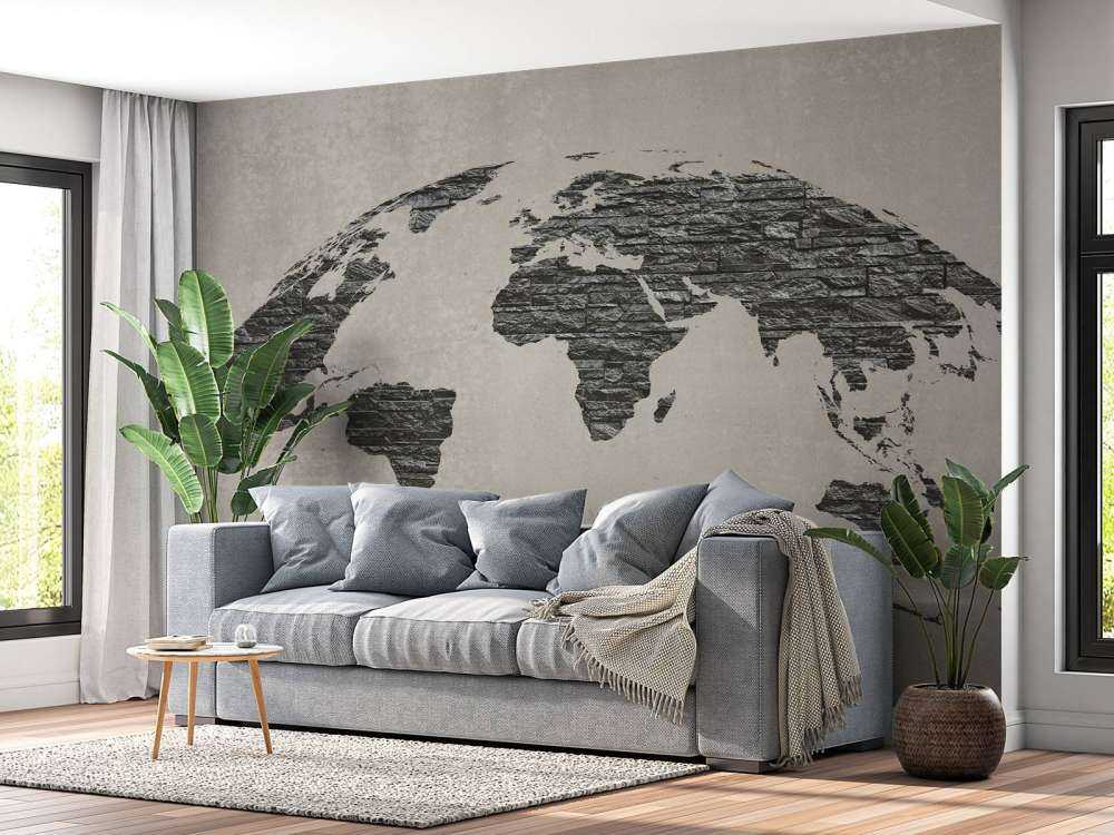 Carte du monde pierres sombres