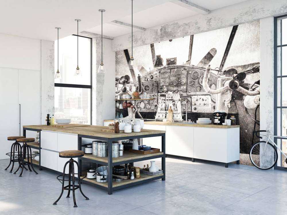 Cockpit d'avion en sépia