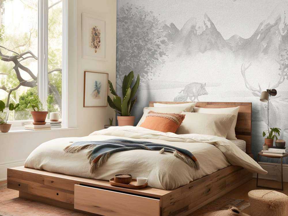 Animaux de la forêt en nuances de gris