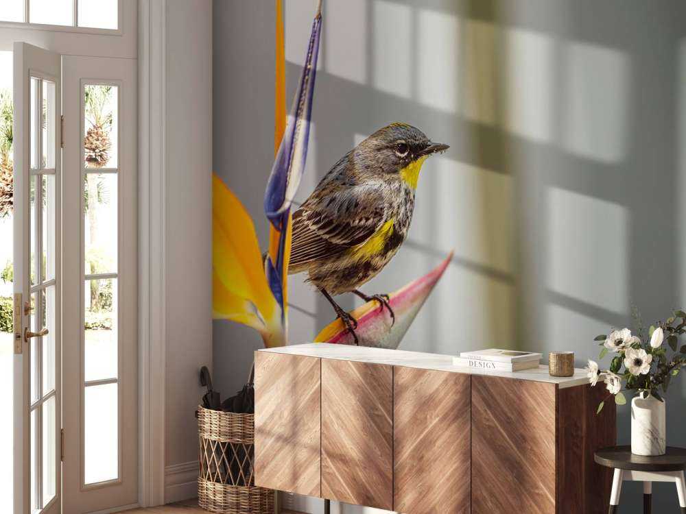 Fleur de paradis avec oiseau