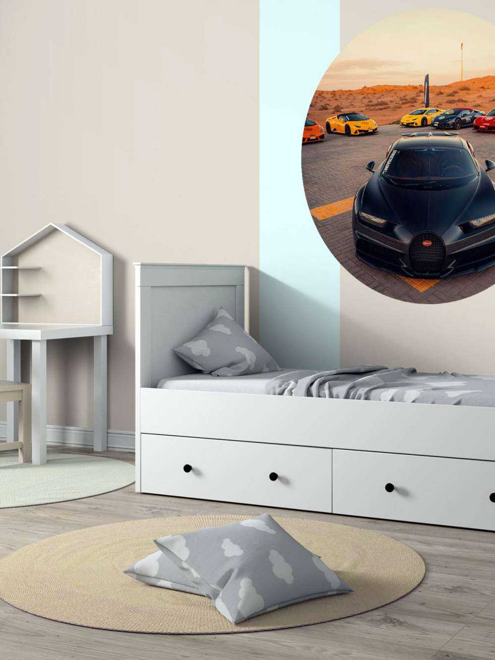 Hypercars au coucher du soleil