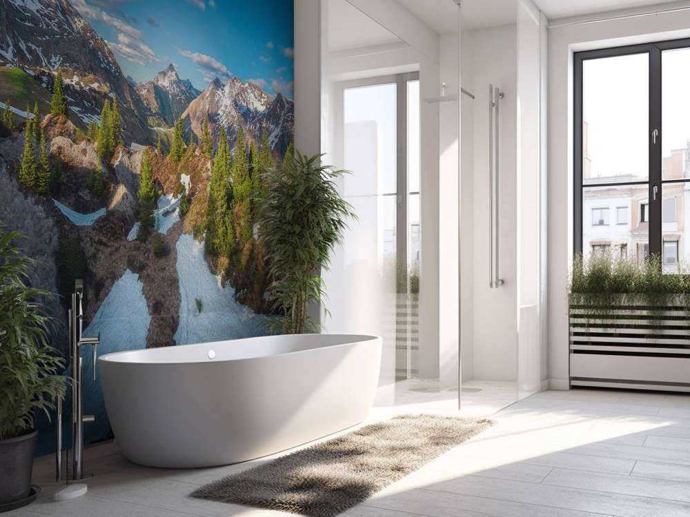 Lentezon sur une forêt de montagne enneigée