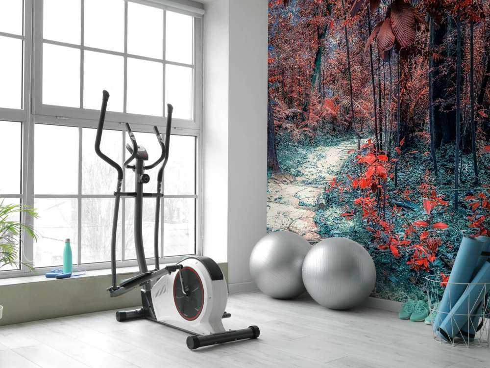 Chemin rouge sang à travers la forêt des rêves