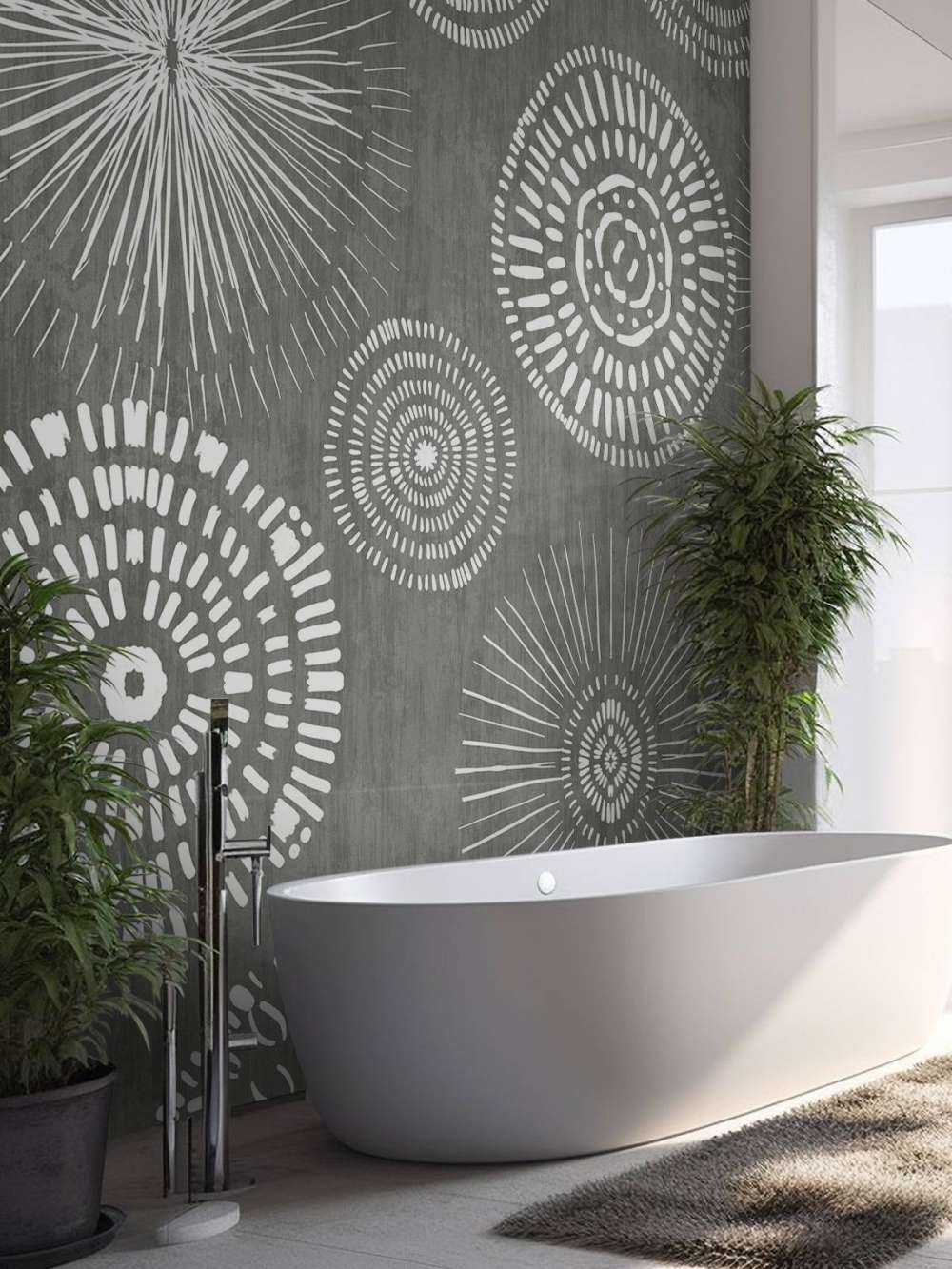 Cercles bohèmes gracieux blancs et gris