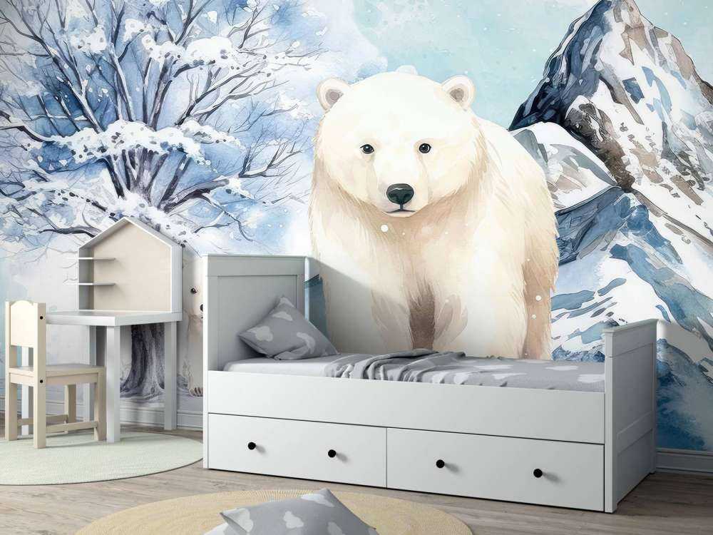 Oursins blancs dans les montagnes hivernales