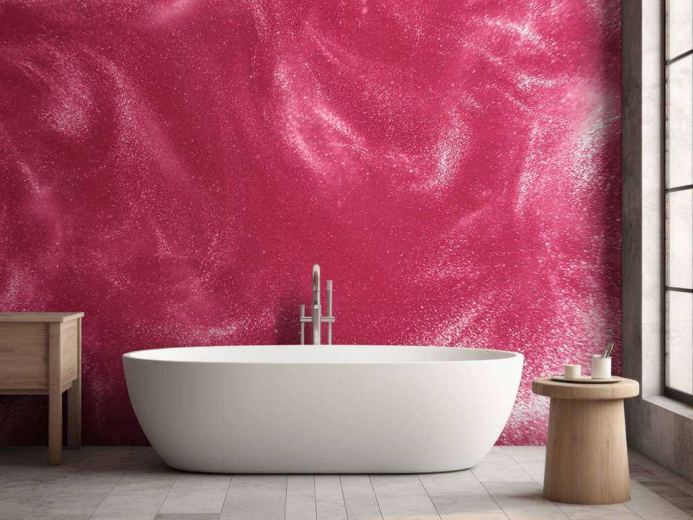 Particules de paillettes roses