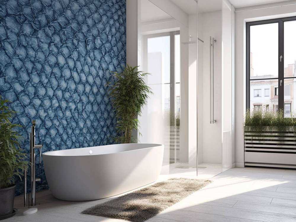 Structure de la peau du saumon en bleu