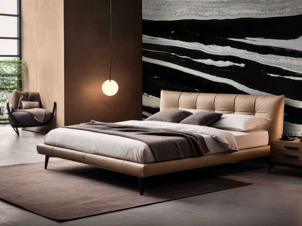 Marbre noir avec des veines blanches