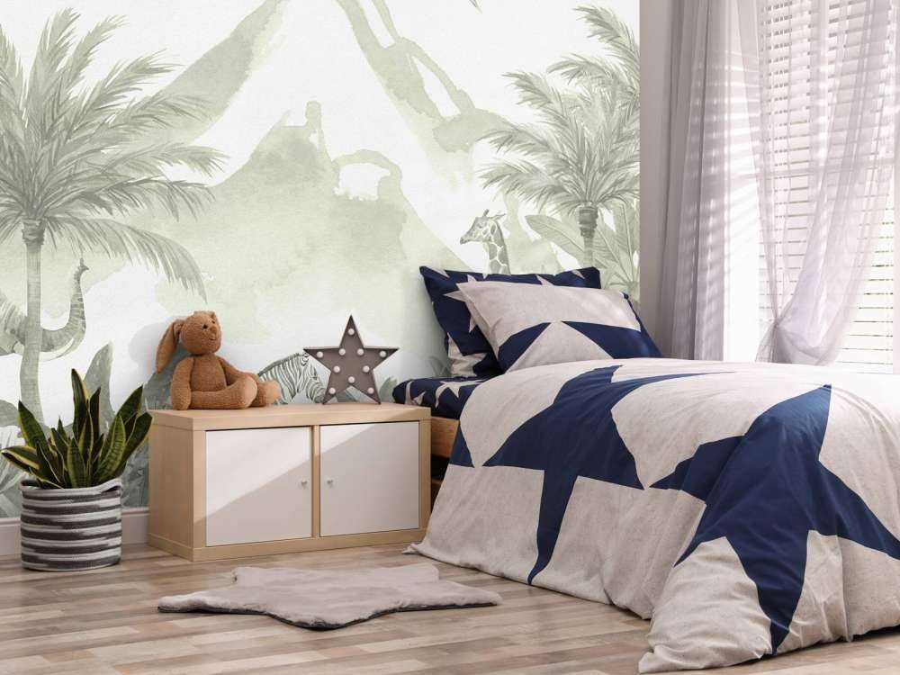 Animaux de la jungle en vert d'eau