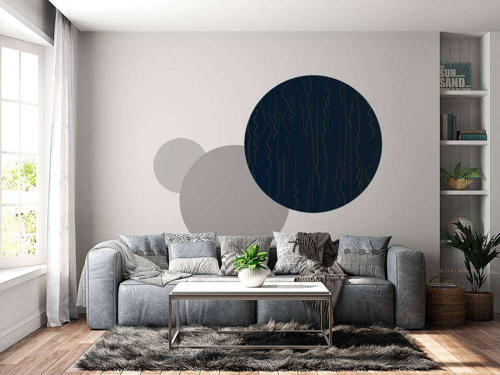 Lignes organiques herbe bleu nuit