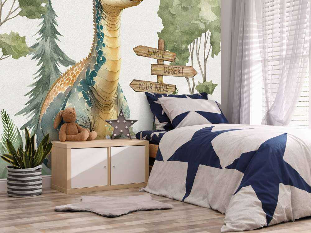 Bébé brachiosaure dans la jungle