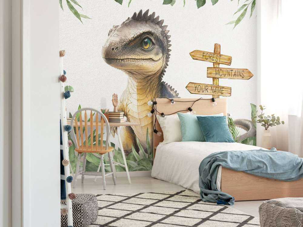 Bébé spinosaure dans la jungle