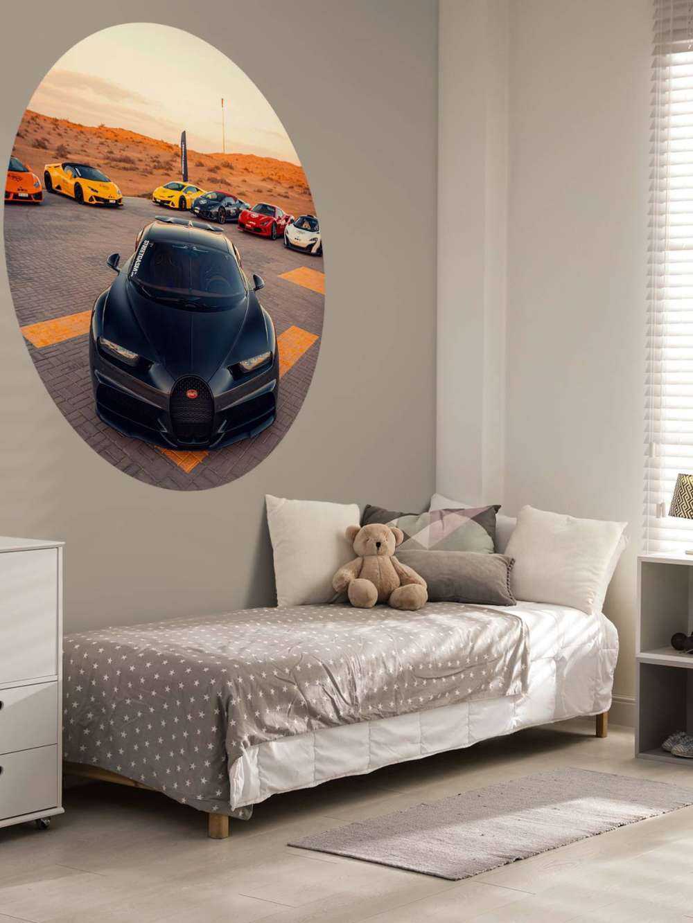 Hypercars au coucher du soleil