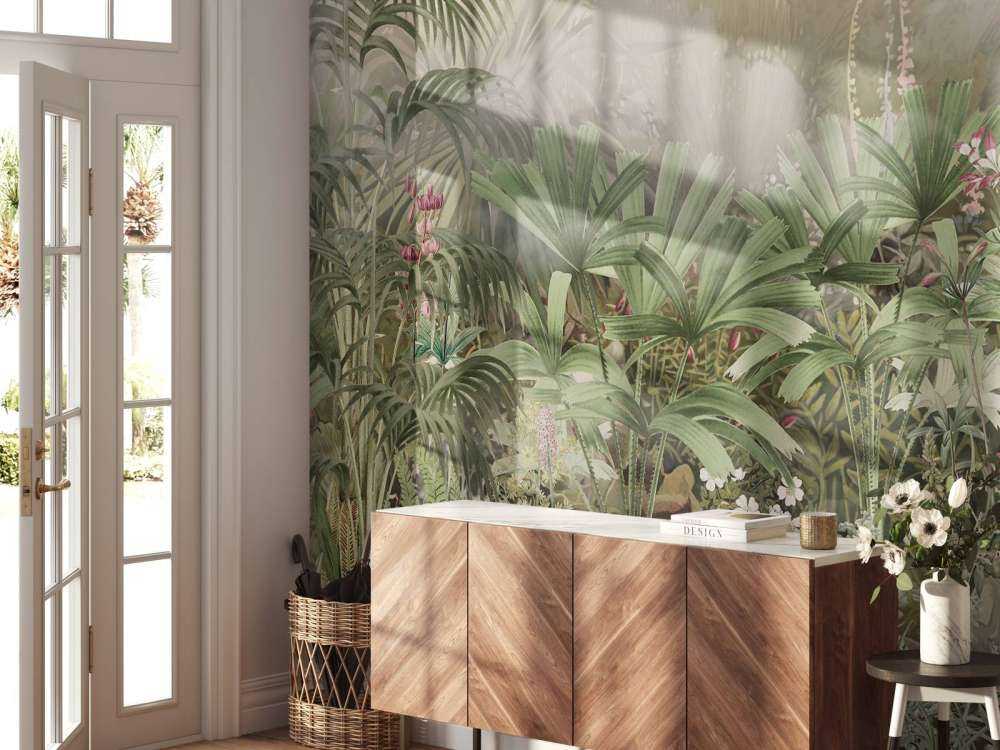 Matin dans le Jardin Tropical Vert