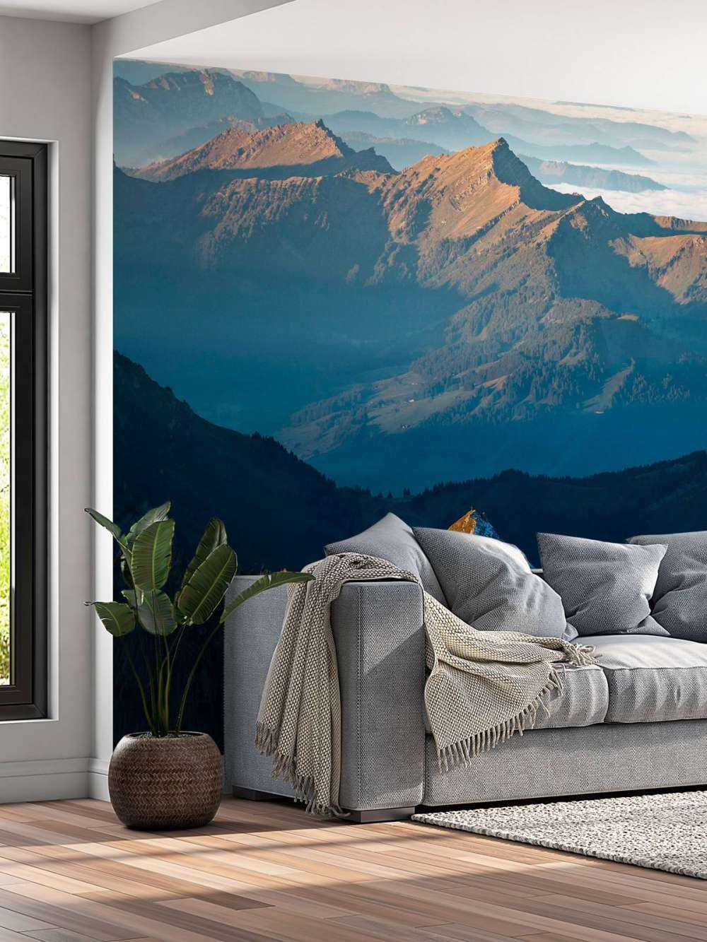 Lumière du matin sur la montagne rocheuse