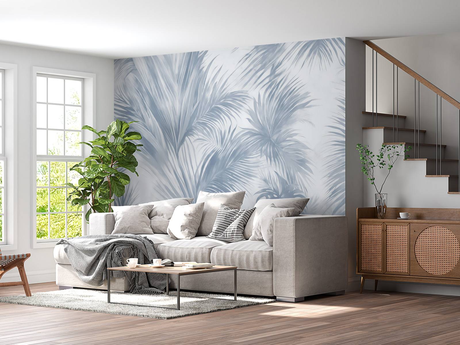 Palm Extravaganza Bleu