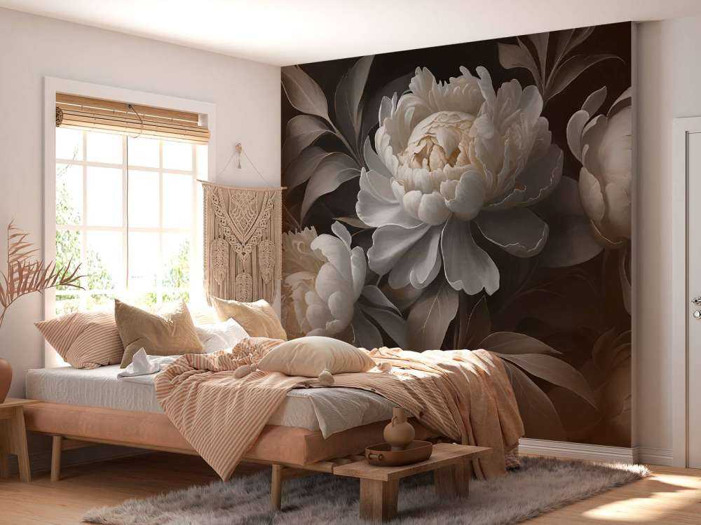Pivoines sombres au clair de lune