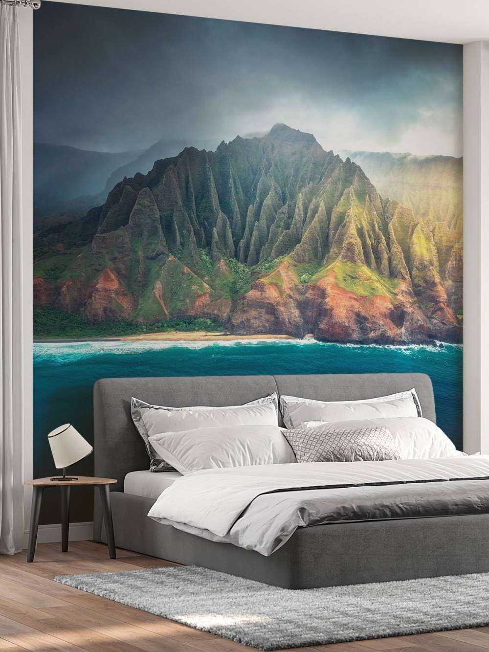 Lumière du soleil sur des falaises tropicales
