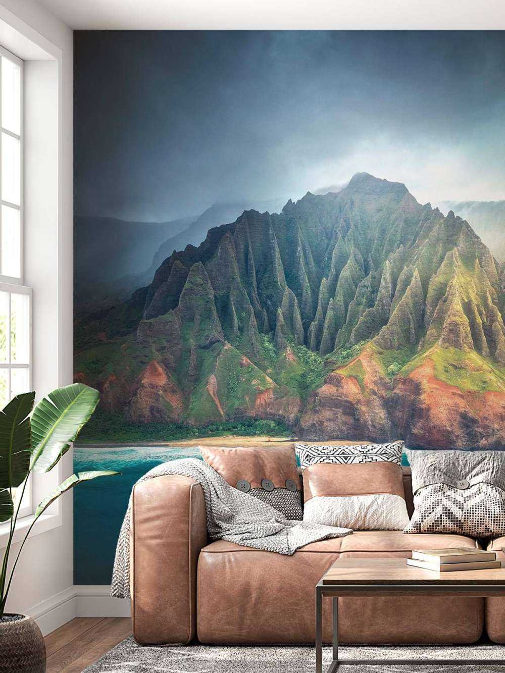 Lumière du soleil sur des falaises tropicales