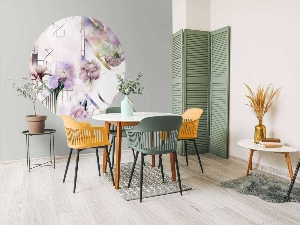 Géométrie aquarelle rose