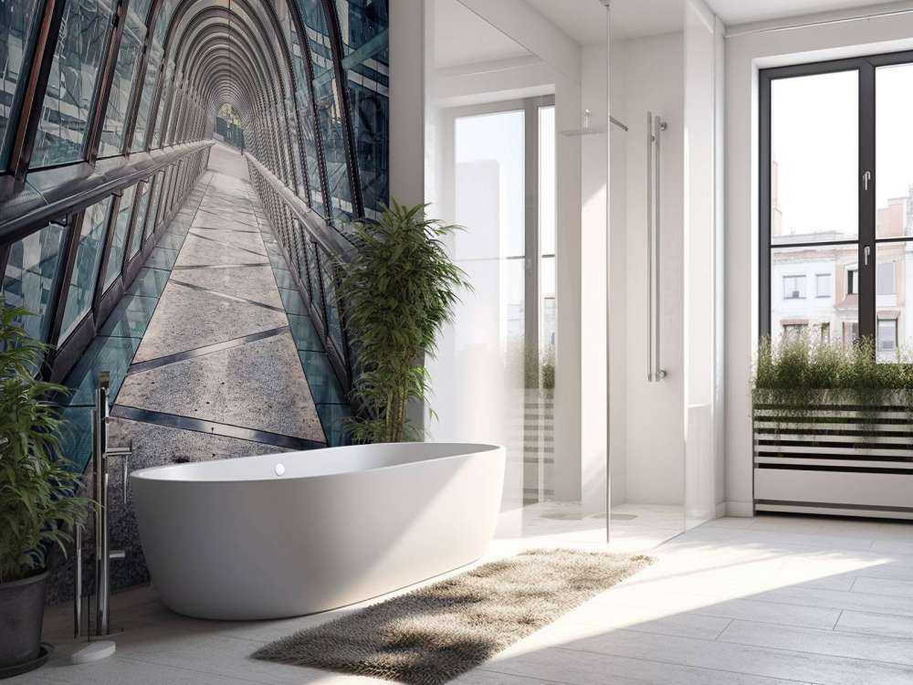 galerie vitrée entre les tours urbaines