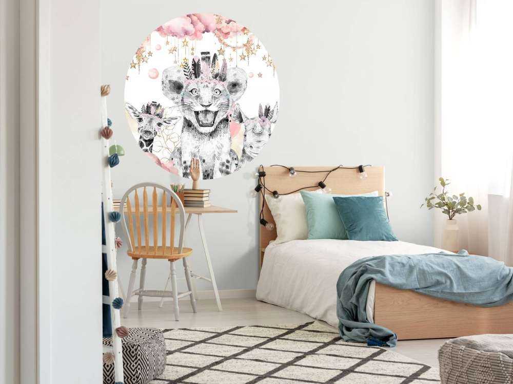 Animaux rêveurs sous des nuages d'étoiles