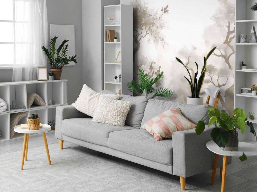 Arbres en fleurs gris