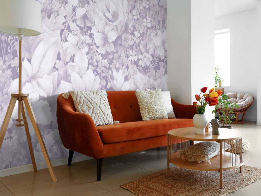 Festival de fleurs sans couture - violet doux