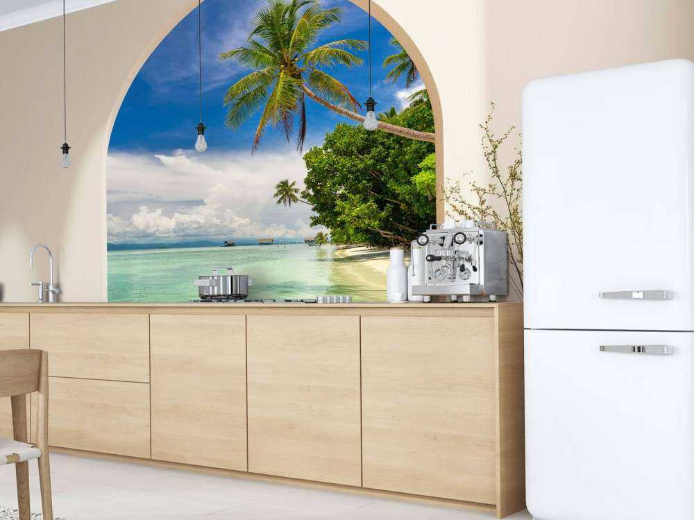 Île tropicale avec des palmiers