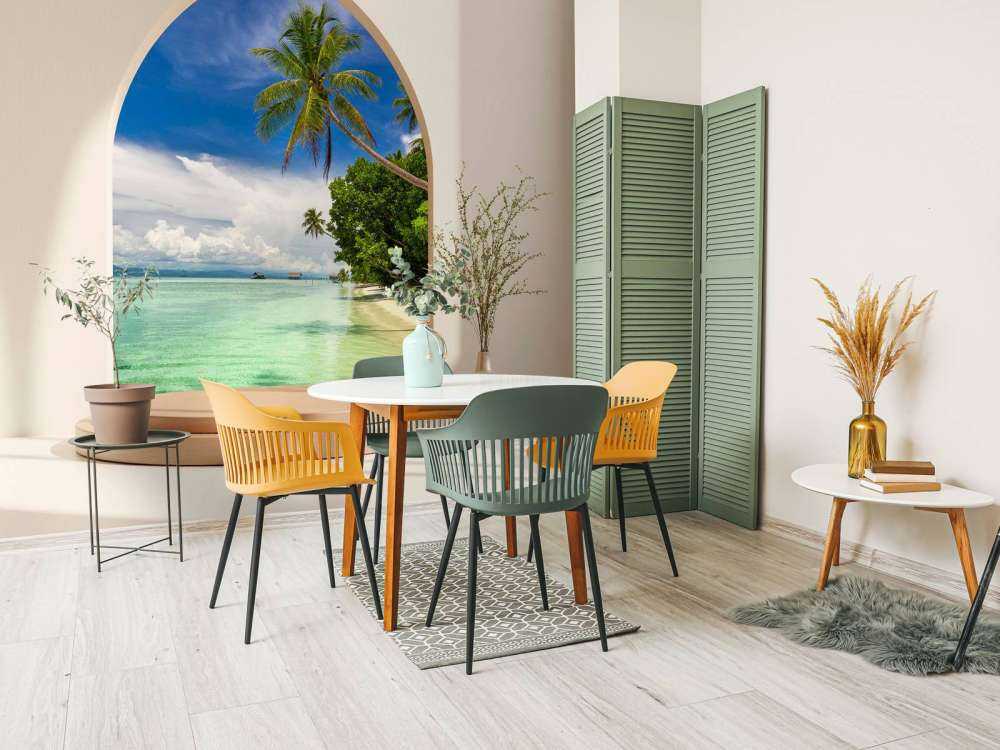 Île tropicale avec des palmiers