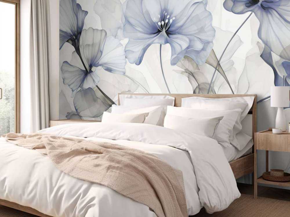 Ethereal flower fantasies blue grey