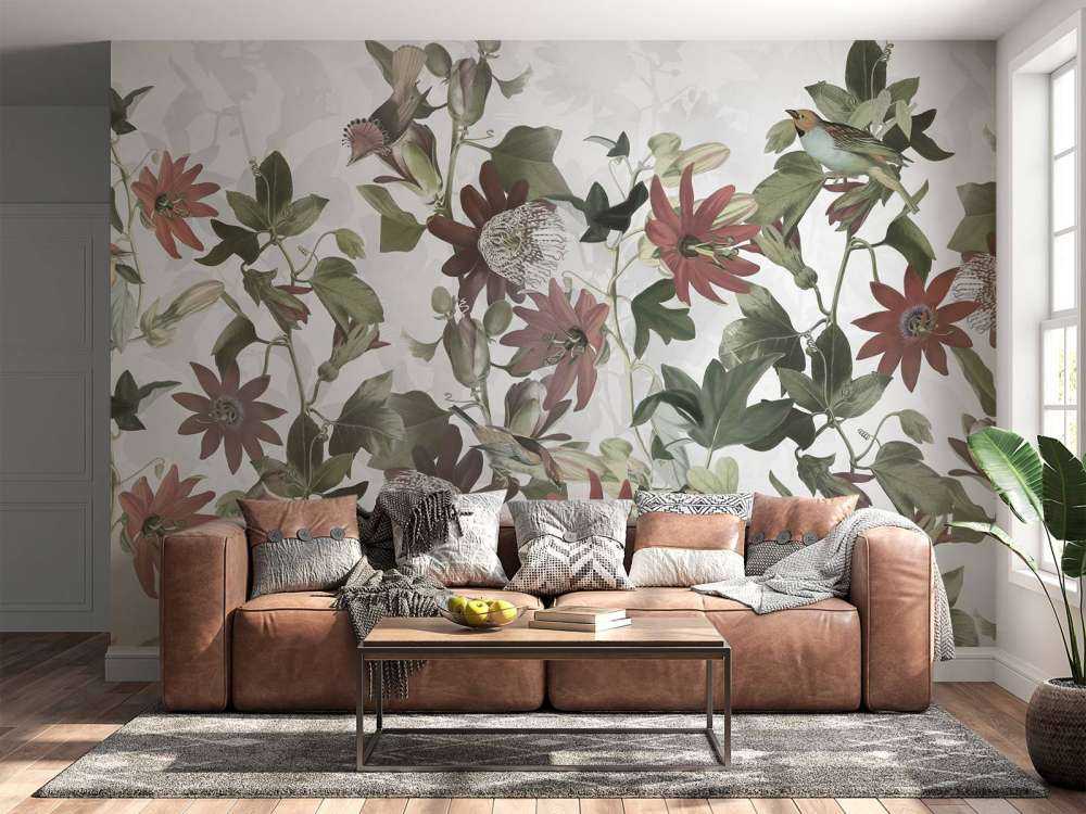 Sept oiseaux dans un feuillage enchanté - Ivoire