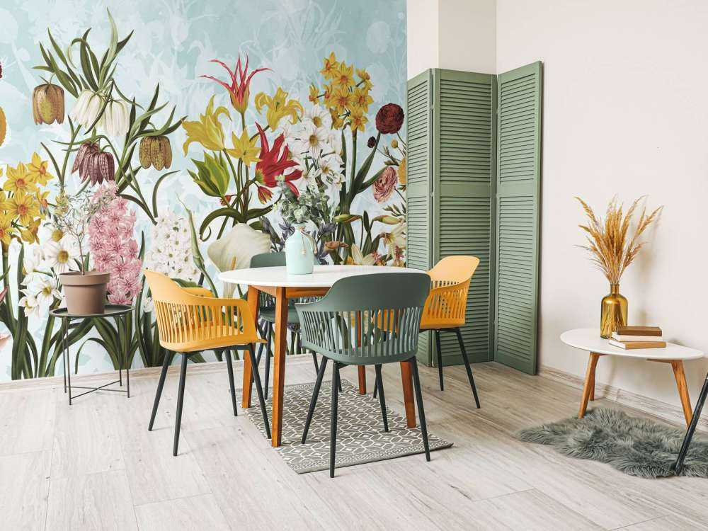 Fleurs de printemps - Douce brise aqua