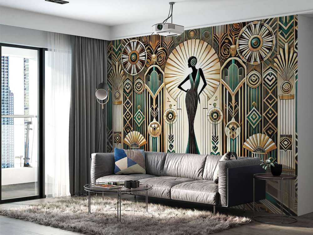 Scène d'élégance vintage en Art déco