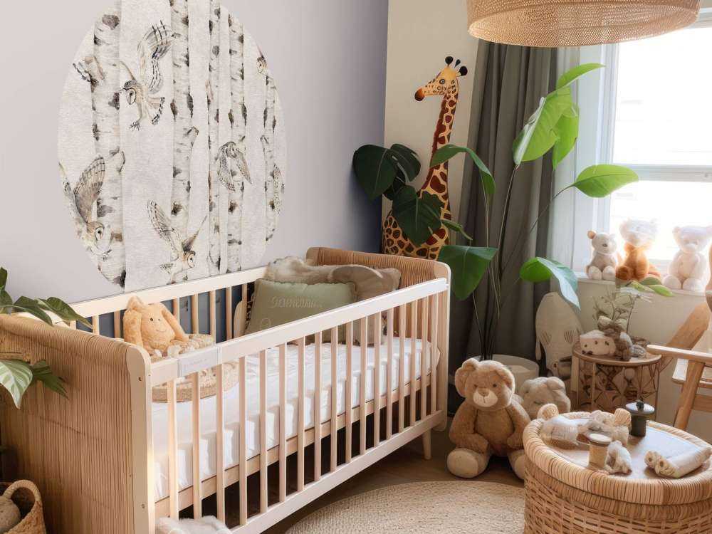 Birch and Owls - White - 120