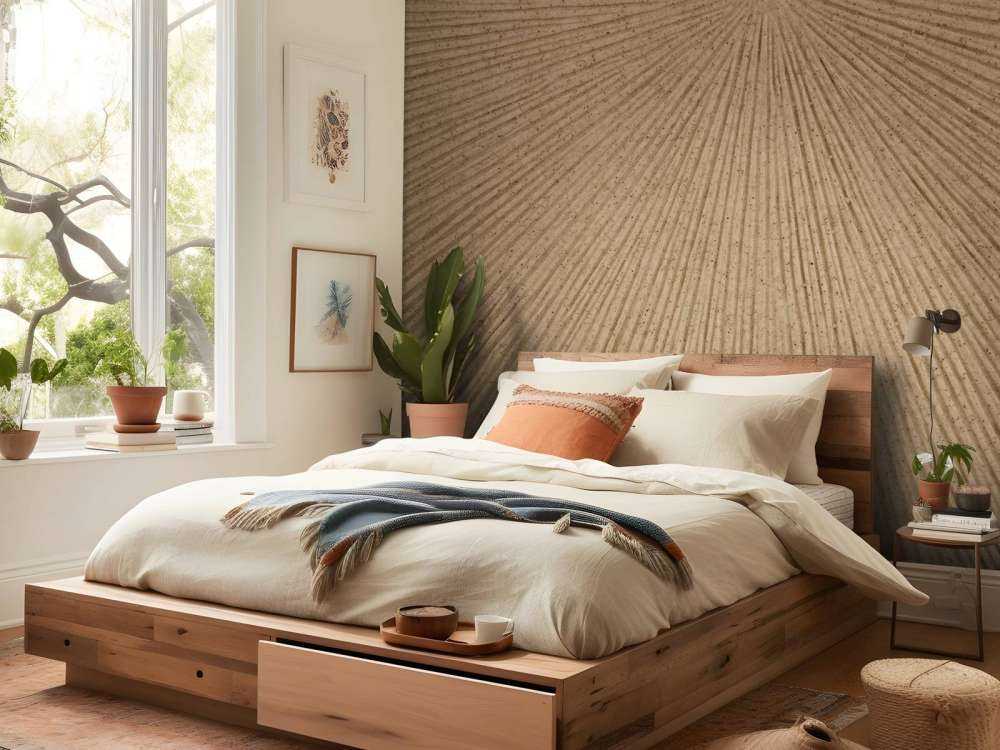 Structure avec des lignes en brun doré