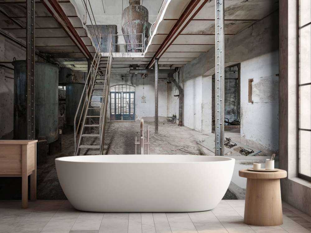 Ancien hall d'usine abandonné