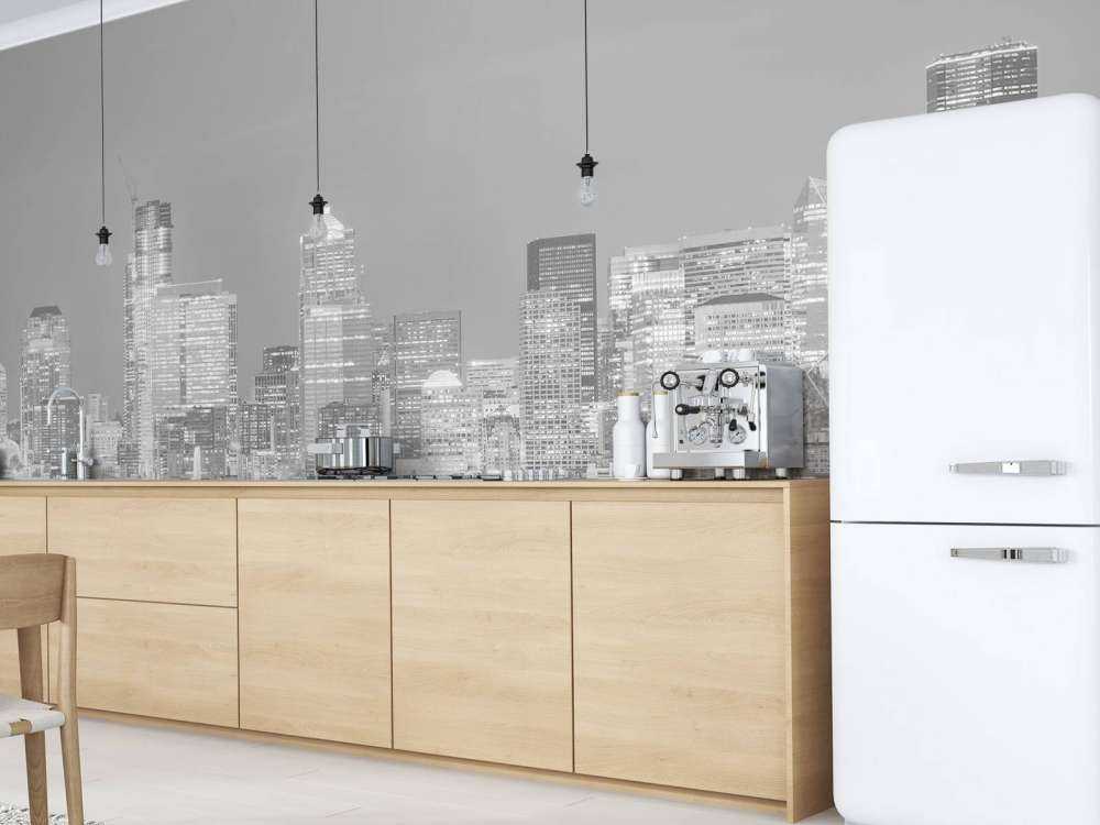 Skyline Seattle en noir et blanc