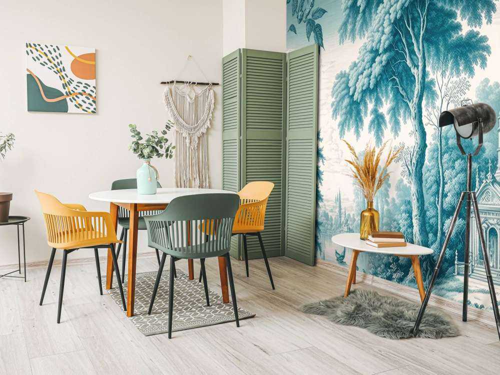 Toile de Jouy bleu canard