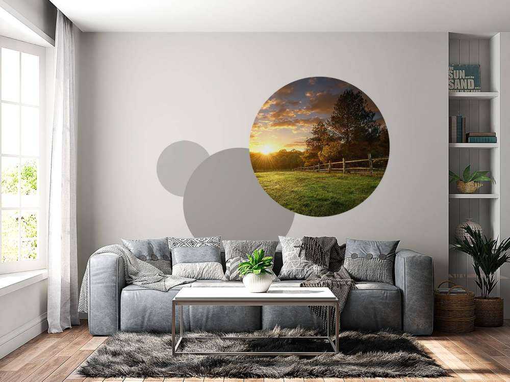 Pâturage au coucher du soleil