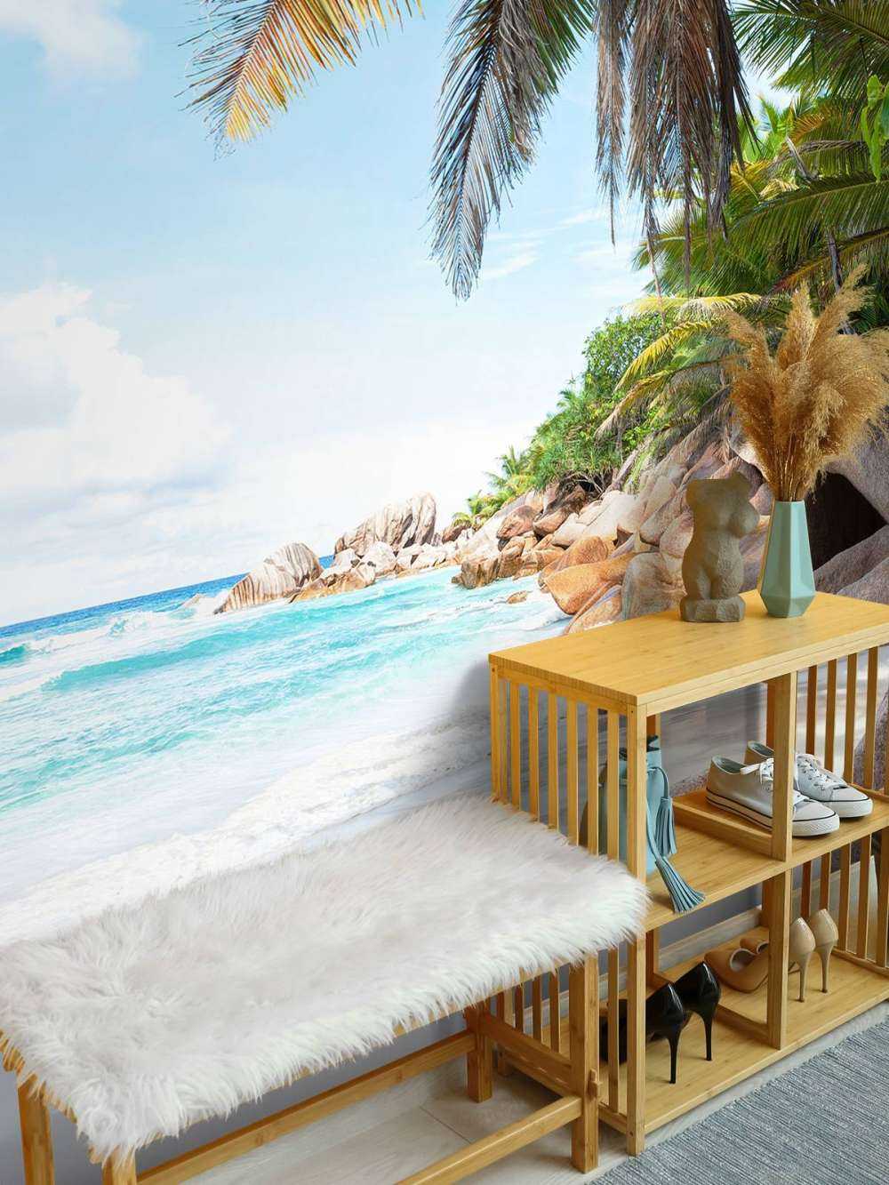 Belle plage de sable tropical