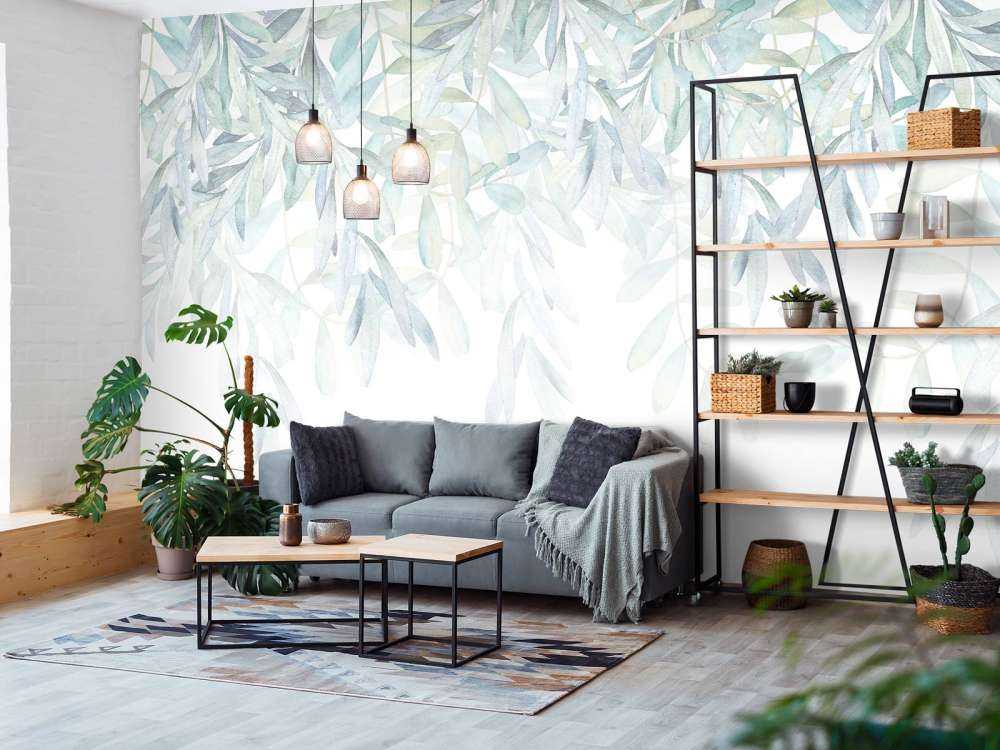 Feuilles à l'aquarelle aux couleurs pastels