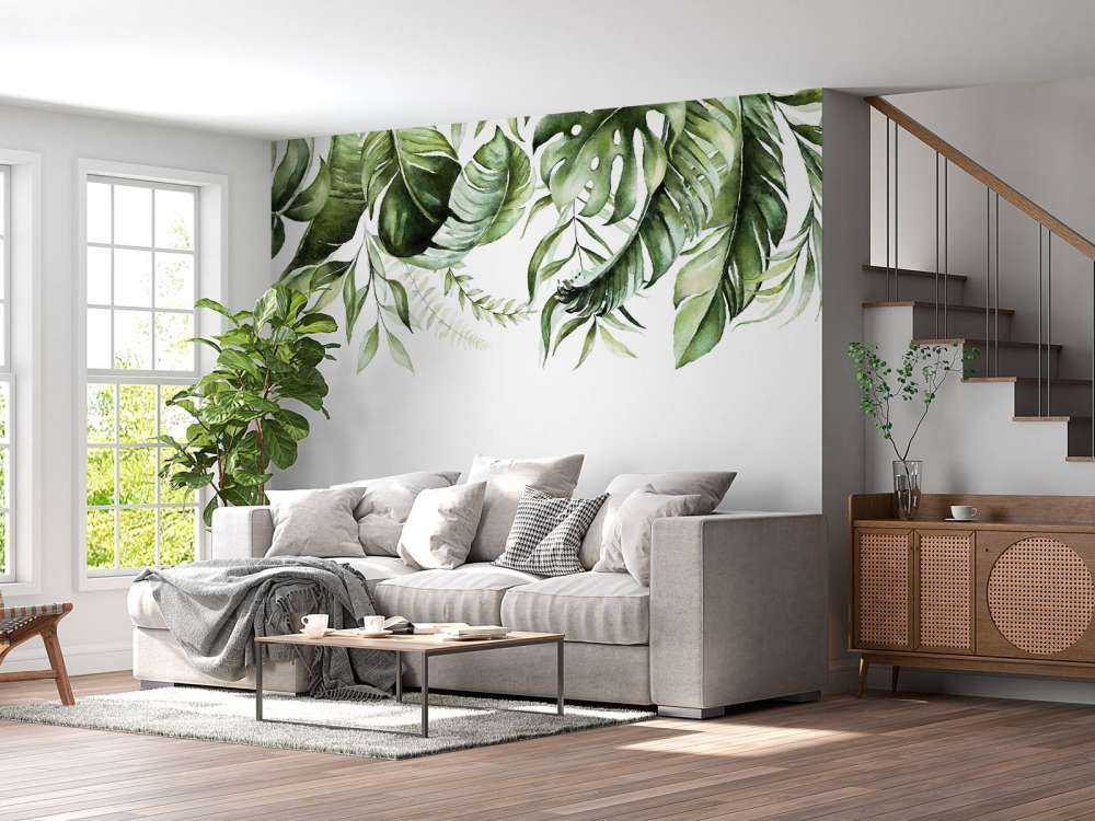 Feuilles tropicales à l'aquarelle